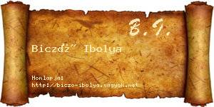 Biczó Ibolya névjegykártya