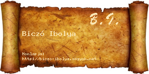 Biczó Ibolya névjegykártya